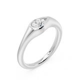 Bezel East West Pear Solitaire Ring, lab-grown diamond, 14K white gold, 3d view
