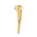 Bezel Diagonal Oval Solitaire Ring, lab-grown diamond, 14K yellow gold, side view