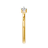 Toi Et Moi Kite Open Cuff Ring, lab-grown diamonds, 14K yellow gold, side view