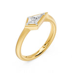 Frame Bezel East West Kite Cut Solitaire Ring, lab-grown diamond, 14K yellow gold, 3d view