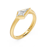 Frame Bezel East West Kite Cut Solitaire Ring, lab-grown diamond, 14K yellow gold, 3d view