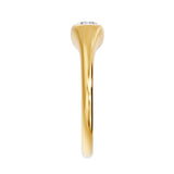Bezel East West Pear Solitaire Ring, lab-grown diamond, 14K yellow gold, side view