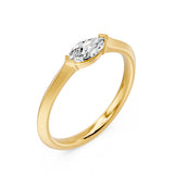 Edgy Marquise Solitaire Ring, lab-grown diamond, 14K yellow gold, front view