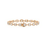 Frame Bezel Bar Emerald Cut Diamond Link Bracelet, lab-grown diamonds, 14K rose gold, back view