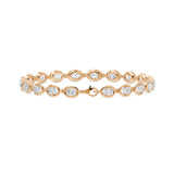 Frame Bezel Bar Oval Diamond Link Bracelet, lab-grown diamonds, 14K rose gold, back view