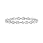 Frame Bezel Bar Oval Diamond Link Bracelet, lab-grown diamonds, 14K white gold, back view