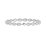 Frame Bezel Bar Oval Diamond Link Bracelet, lab-grown diamonds, 14K white gold, back view