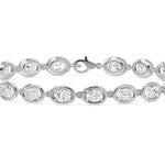Frame Bezel Bar Oval Diamond Link Bracelet, lab-grown diamonds, 14K white gold, detail view
