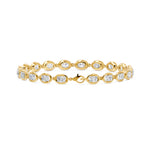 Frame Bezel Bar Oval Diamond Link Bracelet, lab-grown diamonds, 14K yellow gold, back view