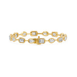 Frame Bezel Bar Pear & Emerald Cut Diamond Link Bracelet, lab-grown diamonds, 14K yellow gold, back view