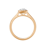 Frame Bezel Cushion Cut Solitaire Ring, lab-grown diamond, 14K rose gold, front view