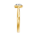 Frame Bezel Cushion Cut Solitaire Ring, lab-grown diamond, 14K yellow gold, side view