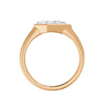 Frame Bezel East West Kite Cut Solitaire Ring, lab-grown diamond, 14K rose gold, front view