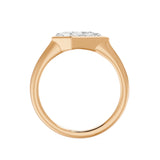 Frame Bezel East West Kite Cut Solitaire Ring, lab-grown diamond, 14K rose gold, front view