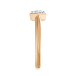 Frame Bezel East West Kite Cut Solitaire Ring, lab-grown diamond, 14K rose gold, side view