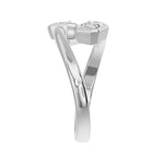 Frame Bezel Emerald Duo Two Stone Ring, lab-grown diamonds, 14K white gold, side view