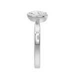 Frame Bezel Pear Emerald Two Stone Ring, lab-grown diamonds, 14K white gold, side view