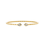 Maison Kite Cut Diamond Bangle Bracelet, lab-grown diamonds, 14K two-tone gold, front view