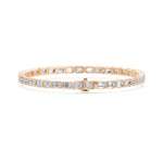 Nova Bezel Emerald Cut Diamond Tennis Bracelet, lab-grown diamonds, 14K rose gold, back view