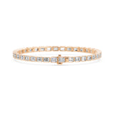 Nova Bezel Emerald Cut Diamond Tennis Bracelet, lab-grown diamonds, 14K rose gold, back view