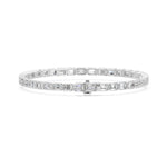Nova Bezel Emerald Cut Diamond Tennis Bracelet, lab-grown diamonds, 14K white gold, back view