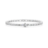Nova Bezel Emerald Cut Diamond Tennis Bracelet, lab-grown diamonds, 14K white gold, back view