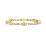 Nova Bezel Emerald Cut Diamond Tennis Bracelet, lab-grown diamonds, 14K yellow gold, 5ct, back view