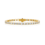 Nova Bezel Emerald Cut Diamond Tennis Bracelet, lab-grown diamonds, 14K yellow gold, 7.7ct, front view