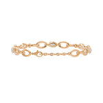 Oval Link Marquise Diamond Five Stone Bracelet, lab-grown diamonds, 14K rose gold, back view