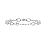 Oval Link Marquise Diamond Five Stone Bracelet, lab-grown diamonds, 14K white gold, back view