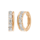 Parallel Bar Emerald Cut Diamond Earrings, lab-grown diamonds, 14K rose gold, angle view