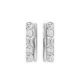 Parallel Bar Emerald Cut Diamond Earrings, lab-grown diamonds, 14K white gold, front view