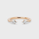 Toi Et Moi Kite Open Cuff Ring, lab-grown diamonds, 14K rose gold, video