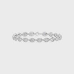 Frame Bezel Bar Oval Diamond Link Bracelet, lab-grown diamonds, 14K white gold, video