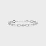 Oval Link Marquise Diamond Five Stone Bracelet, lab-grown diamonds, 14K white gold, video
