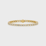 Nova Bezel Emerald Cut Diamond Tennis Bracelet, lab-grown diamonds, 14K yellow gold, video