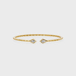 Maison Kite Cut Diamond Bangle Bracelet, lab-grown diamonds, 14K two-tone gold, video