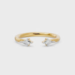 Toi Et Moi Kite Open Cuff Ring, lab-grown diamonds, 14K yellow gold, video