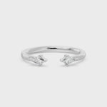 Toi Et Moi Kite Open Cuff Ring, lab-grown diamonds, 14K white gold, video