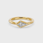 Frame Bezel East West Kite Cut Solitaire Ring, lab-grown diamonds, 14K yellow gold, video