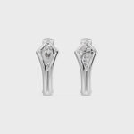 Bezel Kite Huggie Earrings, lab-grown diamonds, 14K white gold, video