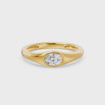 Bezel Oval Solitaire Ring, lab-grown diamonds, 14K yellow gold, video