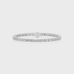 Nova Bezel Emerald Cut Diamond Tennis Bracelet, lab-grown diamonds, 14K white gold, video