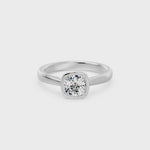 Frame Bezel Cushion Cut Solitaire Ring, lab-grown diamonds, 14K white gold, video