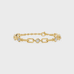 Prism Round Diamond Five Stone Bracelet, lab-grown diamonds, 14K yellow gold, video