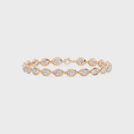 Frame Bezel Bar Oval Diamond Link Bracelet, lab-grown diamonds, 14K rose gold, video