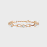 Soft Paper Clip Oval Diamond Five Stone Bracelet, lab-grown diamonds, 14K rose gold, video