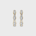 Chevron Huggie Marquise Diamond Earrings, lab-grown diamonds, 14K yellow gold, video