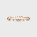Soft Paper Clip Ashoka Cut Five Stone Bracelet, lab-grown diamonds, 14K rose gold, video