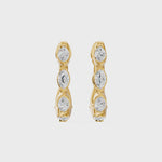 Chevron Huggie Marquise Diamond Earrings, lab-grown diamonds, 14K gold, video